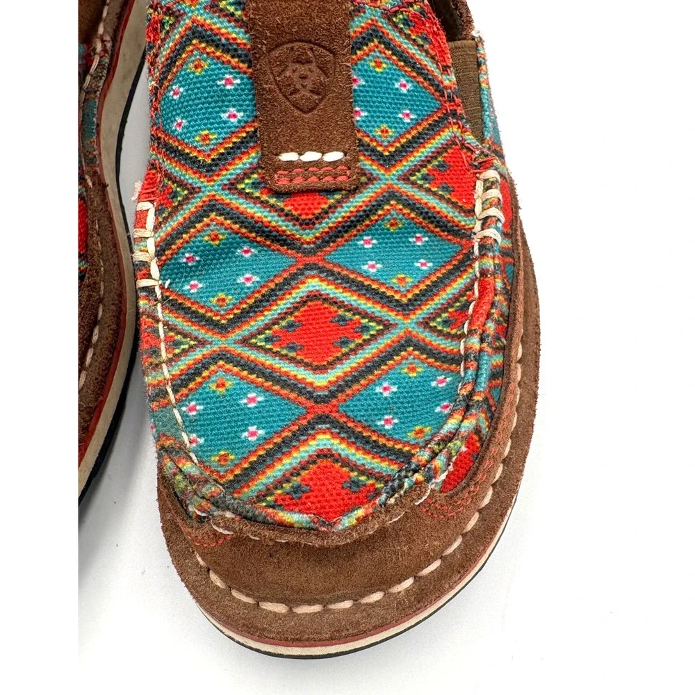 Ariat Cruiser Womens Serape Print Brown Suede Slip On Loafers 10019890 Size‎ 7B
